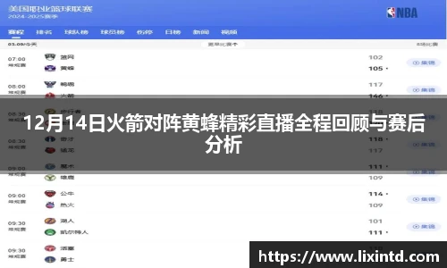 12月14日火箭对阵黄蜂精彩直播全程回顾与赛后分析